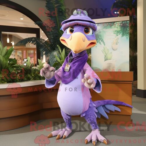 Costume Mascotte Redbrokoly De Dimorphodon Lavande Personnage Habillé D Une Culotte Et De Porte-Clés