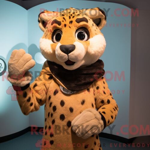 Mascotte Redbrokoly De Renne Noir Personnage Costumé Habillé D Un Polo Et De Lunettes De Soleil