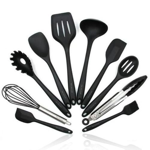 Td®Ustensiles De Cuisine Silicone 10 Ensembles Louche- Pâtes Pince Écumoire Fouet Spatules Flexibilité Hygiénique Lavage Facile