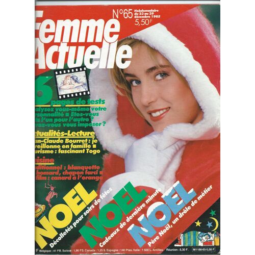 Femme Actuelle 23/12/1985 Noël, Jean-Claude Bourret, Marcel Cerdan, Jean-Patrick Capdevielle N° 65