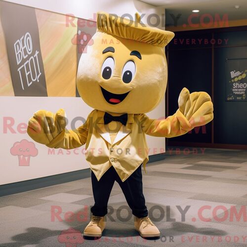 Personnage De Costume De Mascotte Redbrokoly De Betterave Dorée Habillé D Un Pantalon Chino Et De Noeuds Papillons