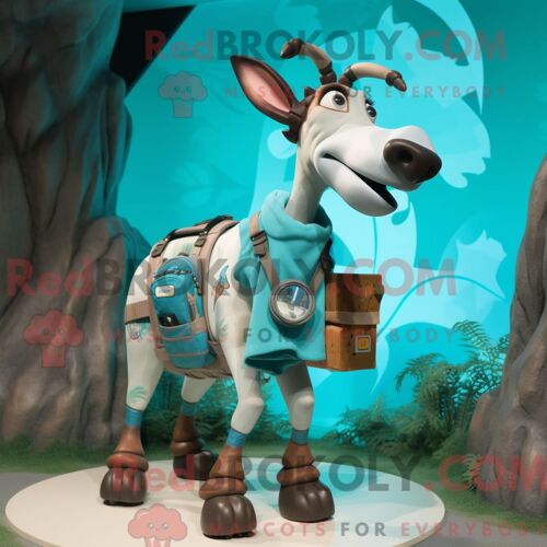 Mascotte Redbrokoly De Rhinocéros Noir Costume De Personnage Habillé Avec Un Pantalon Et Des Pinces À Chaussures