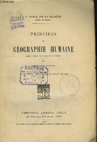 Principes De Géographie Humaine.