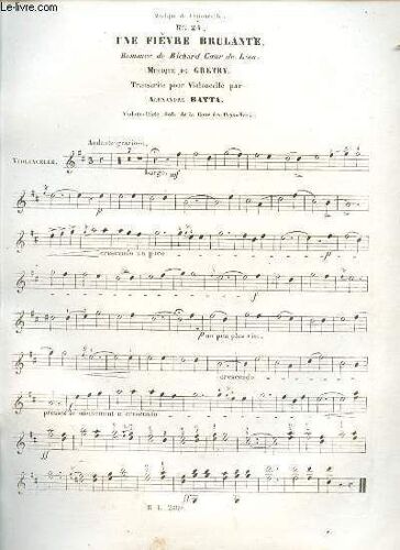N°24. Une Fievre Brulante. Romance De Richard Coeur De Lion.