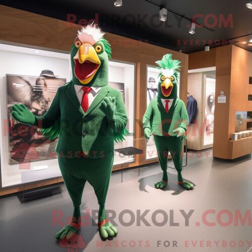 Costume De Mascotte Redbrokoly De Deinonychus Beige Personnage Habillé D Une Veste En Cuir Et D Épingles À Cravate
