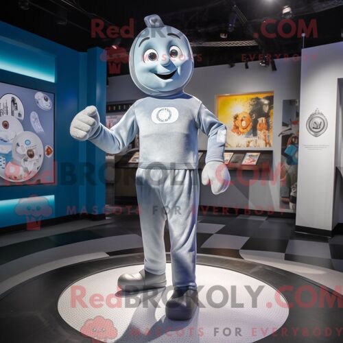 Costume Mascotte Redbrokoly De Silver Juggle Habillé Avec Une Salopette Et Des Montres