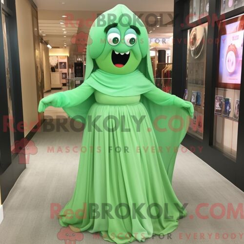 Costume De Mascotte Redbrokoly De Navy Seal Vert Citron Habillé D Une Robe Taille Empire Et De Colliers