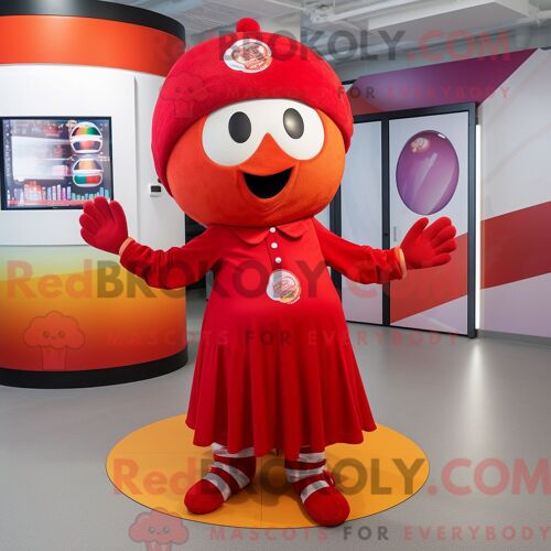 Costume Mascotte Redbrokoly De Red Juggle Habillé Avec Une Jupe Longue Et Des Bonnets