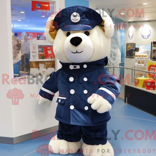 Costume Mascotte Redbrokoly Navy Candy Box Personnage Habillé D Une Parka Et De Bracelets De Cheville