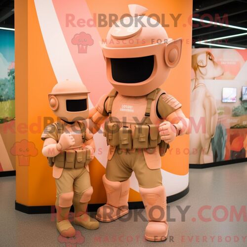 Costume De Mascotte Redbrokoly De Soldat Spartiate Pêche Personnage Habillé D Un Pantalon De Jogging Et De Montres