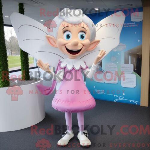 Costume Mascotte Redbrokoly De Fée Des Dents Personnage Habillé Avec Une Jupe-Culotte Et Des Boucles D Oreilles
