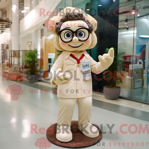 Personnage De Costume De Mascotte Redbrokoly De Loutre Rouge Habillé Avec Une Robe Droite Et Des Gants