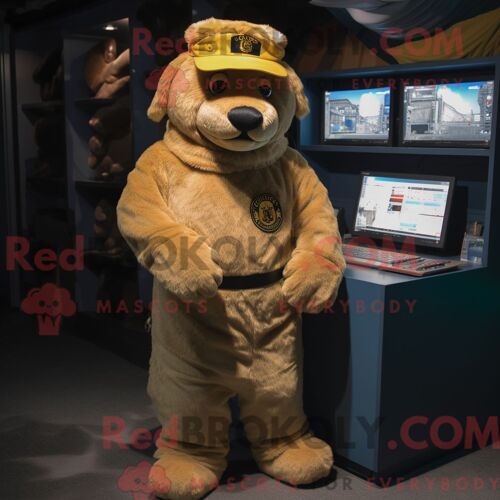 Personnage Mascotte Redbrokoly D Un Super-Héros Vert Forêt Habillé D Un T-Shirt Henley Et De Clips Pour Écharpe