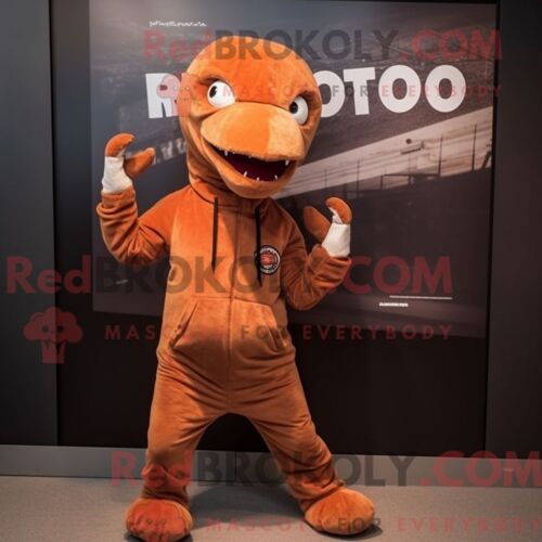 Personnage Mascotte Redbrokoly D Une Barre De Chocolat Marine Habillée D Une Mini Jupe Et De Bretelles