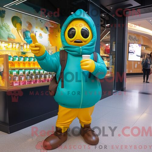 Costume Mascotte Redbrokoly D Asperges Dorées Personnage Habillé Avec Une Mini-Jupe Et Des Lacets De Chaussures