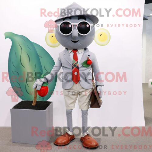 Personnage De Costume De Mascotte Redbrokoly De Spinner À Plaque Marron Habillé D Une Robe De Bal Et De Montres-Bracelets