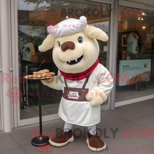 Personnage Mascotte Redbrokoly D Une Vache Marine De Guernesey Habillée D Un Maillot De Bain Une Pièce Et De Mitaines