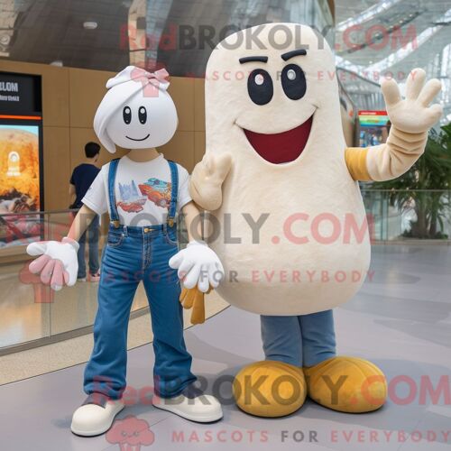 Personnage Mascotte Redbrokoly D Un Canard Vert Citron Habillé D Un Jeans Flare Et De Montres