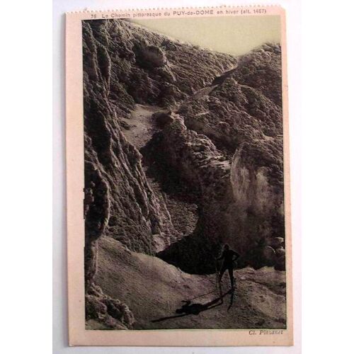Carte Postale Ancienne Puy De Dome Le Chemin Pittoresque Du Puy De Dome En Hiver Alt 1467m