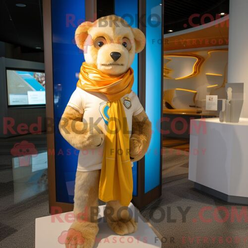 Personnage De Costume De Mascotte Redbrokoly Gold Momentum Habillé Avec Un Polo Et Des Écharpes