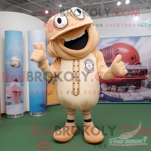 Costume De Mascotte Redbrokoly De Casque De Football Américain Orange Personnage Habillé D Un Pantalon Capri Et D Un Porte-Monnaie