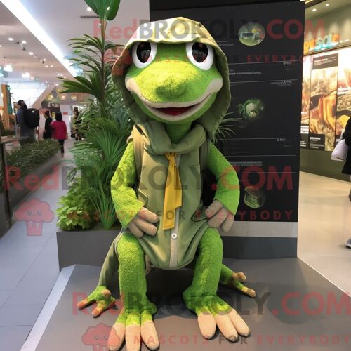 Personnage Mascotte Redbrokoly D Un Hippocampe Argenté Habillé D Un Sweat À Capuche Et De Bandeaux