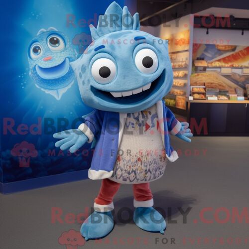 Personnage Mascotte Redbrokoly D Une Paella Grise Habillée D Une Jupe Trapèze Et De Montres Numériques