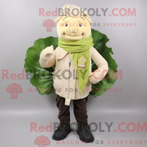 Personnage Mascotte Redbrokoly D Un Sasquatch Gris Habillé D Un Pantalon Et De Bretelles En Velours Côtelé
