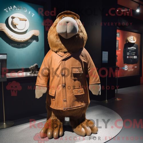 Personnage Mascotte Redbrokoly D Une Lettre D Amour Pêche Habillée D Un Dissimulation Et De Boutons De Manchette