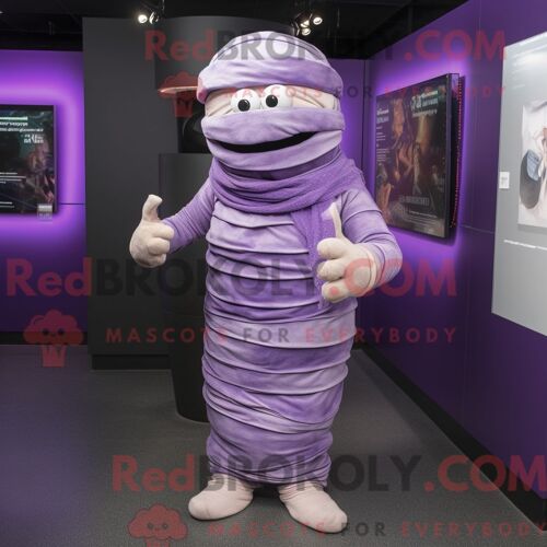 Personnage Mascotte Redbrokoly D Un Béret Vert Olive Habillé D Une Robe De Soirée Et De Coussinets De Pieds