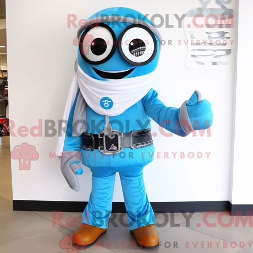 Costume De Mascotte Redbrokoly De Dragon De Komodo Bleu Habillé D Un T-Shirt De Baseball Et D Épingles À Châle