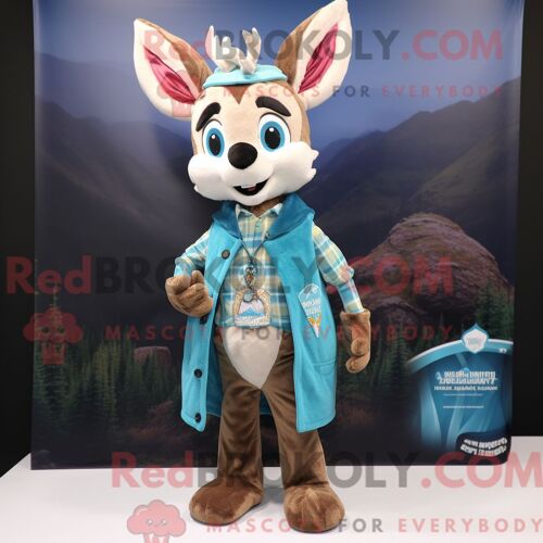 Costume Mascotte Redbrokoly D Aigle Crème Habillé D Un T-Shirt Et De Sacs À Dos