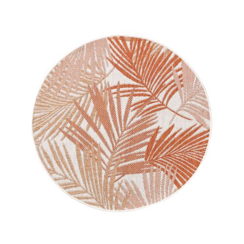 Benuta Plus Tapis D'extérieur & Intérieur Rond Cleo Orange Diamètre 120 Cm Rond