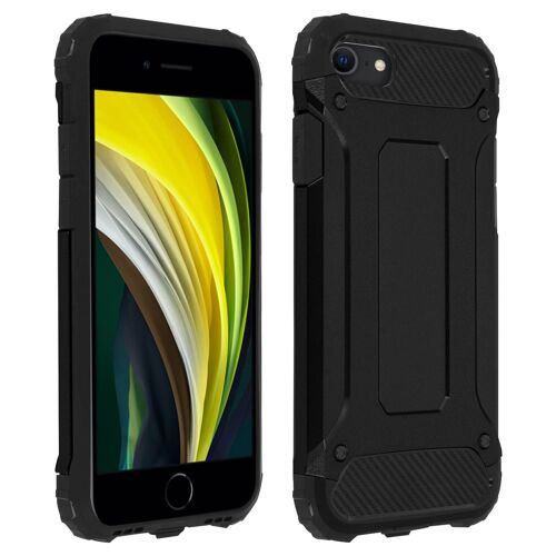 Coque iPhone SE 2022 / 2020 et 8 / 7 Bi-matière Design Relief Antichute noir
