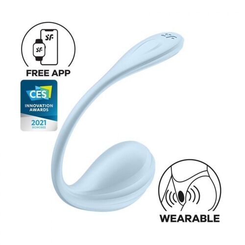 Point G Vibromasseur Connecté Point G Smooth Petal 8.5 X 3.8cm Bleu Clair Satisfyer