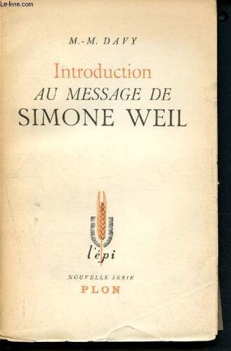 Introduction Au Message De Simone Weil