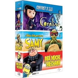 Coffret Blu-Ray 3d Animation - Moi, Moche Et Méchant + Le Voyage Extraordinaire De Samy + Coraline
