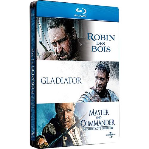 Russell Crowe - 3 Grands Films : Robin Des Bois + Gladiator + Master And Commander - Pack Collector Boîtier Steelbook - Blu-Ray
