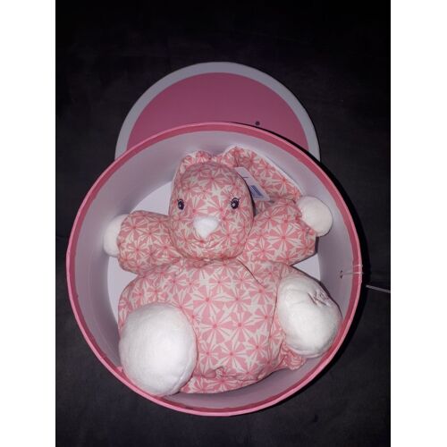 K969864 Kaloo Petite Rose Violet Mauve Parme Lilas Fushia Lapin P'tit Lapinou Tendance Coton À Imprimé Géométrique Fleur 18cm