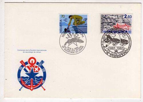 Enveloppe Premier Jour Centenaire 100 Ans Sauvetage Leman Juin 1985 Saint Gingolph Suisse