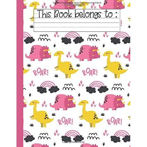 Handwriting Practice Paper Workbook Primary Composition Notebook: Dinosaur Journal Blank Dotted Wide Ruled Writing Sheets Notebook For Preschool And Kindergarten (Dino World)