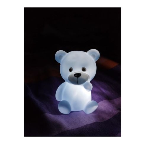 LAMPE CHEVET Veilleuse Ourson Blanc LED LIGHT magnific Luminaire enfant Home 31x22cm Bébé Ours éclairage ambiance douce rassurant lumière tamisé déco chambre petit dormeur bibelot lanterne résine util