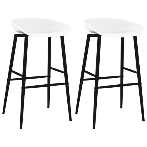 Chaises de bar 2 pcs Blanc - VidaXL