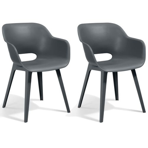 Keter Chaises D'extérieur Akola Lot De 2 Gris