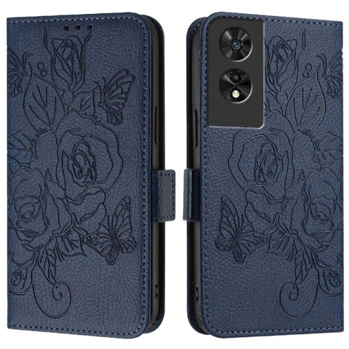 Étui Pour Tcl 505 Portefeuille Magnétique Cuir Pu Avec Fente Pour Carte De Crédit - Bleu Foncé