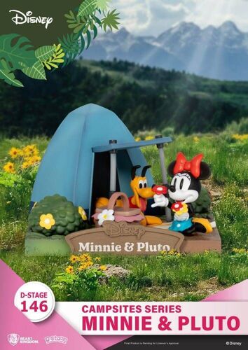 Disney Diorama Pvc D-stage Campsite Series Mini & Pluto 10 Cm