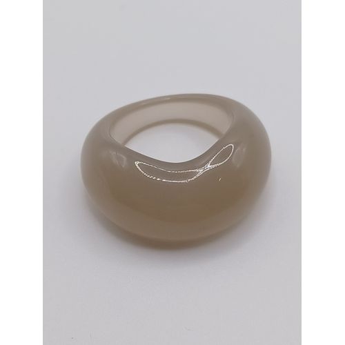 Bague En Resine ,Gris,Taille 17.20 Mm