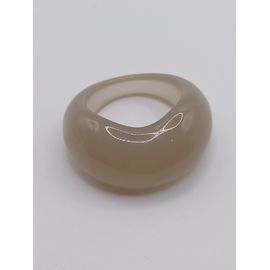 Bague En Resine ,Gris,Taille 17.20 Mm