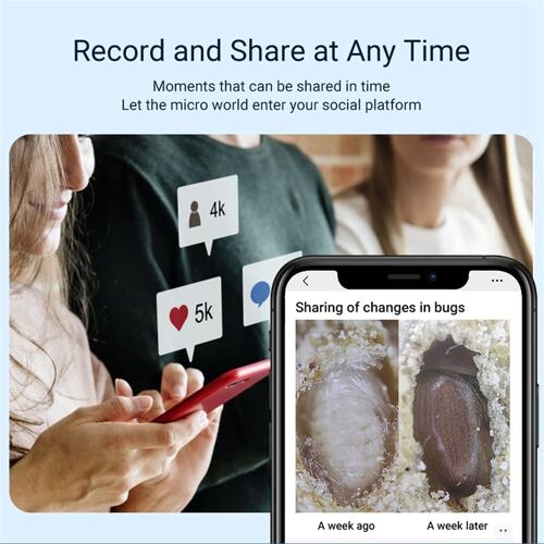 Lentille de Microscope à Grossissement 200X avec Macro Micro-Poche Lumière LED Mobile CPL pour Ios Android les Smartphones B