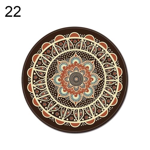 Tapis de souris rond Vintage bohème 3D pour ordinateur, tapis de jeu antidérapant
